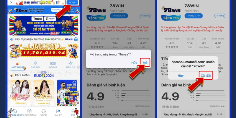 Tải app 78win mobi cho thiết bị iOS